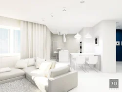 Living room design photo in white photo