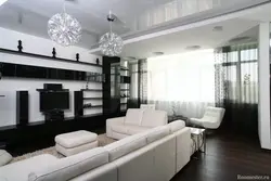 Living room design photo in white photo