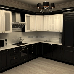 Kitchen black bottom light top photo