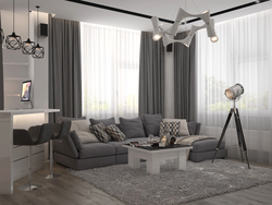 Living room in gray style photo