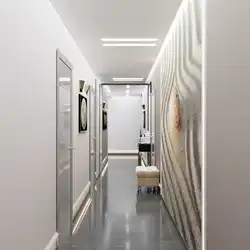 Koridorda divar kağızı fotoşəkil mənzil dizayn fotoşəkilində