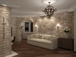 Finishing an apartment with decorative stone interior photos