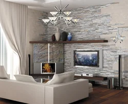 Finishing an apartment with decorative stone interior photos