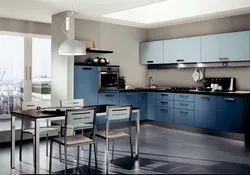 Light gray kitchen in the interior combination