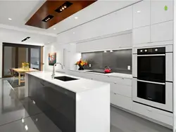 High-tech kitchen photo in the interior