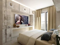 TV in the bedroom interior photo