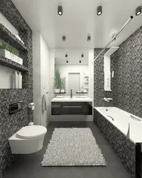 Photo Of A Bathroom In Gray And White