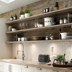 Wall Shelves In The Kitchen Interior Photo