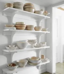 Wall Shelves In The Kitchen Interior Photo