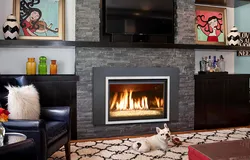 Photo of an electric fireplace in the living room interior