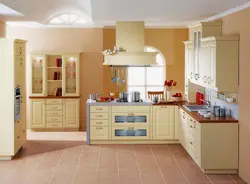 Beige walls in the kitchen photo