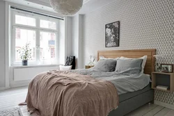 Skandinaviya üslubunda fotoşəkildə yataq otağı dizaynı