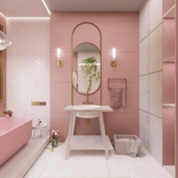 Ванная в розовых тонах фото