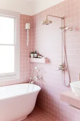 Bathroom in pink tones photo