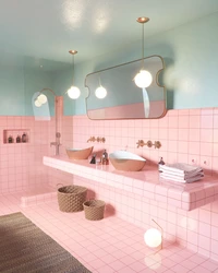 Bathroom In Pink Tones Photo