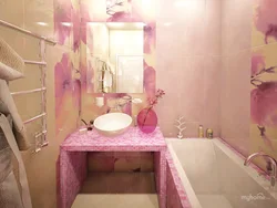 Қызғылт түсті ванна бөлмесі фото