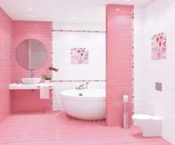 Ванная в розовых тонах фото