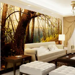 Living Room Design With Photo Wallpaper