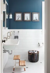 Bathroom Design With Wall Painting And Tiles Photo Design