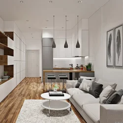 Design Of A Rectangular Kitchen Living Room 20 M