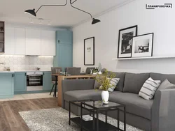 Design Of A Rectangular Kitchen Living Room 20 M