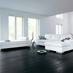 Living room white floor design