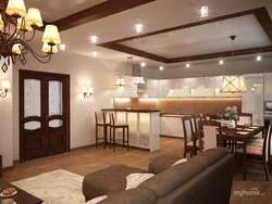 Ceiling options in the kitchen living room photo