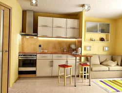 Kitchen with living room 12 sq m photo