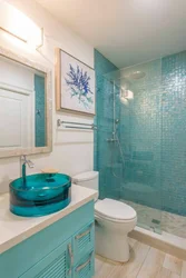 Turquoise bathroom design photo
