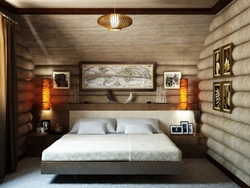 Bedroom In A House Made Of Timber Photo