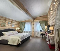 Bedroom In A House Made Of Timber Photo