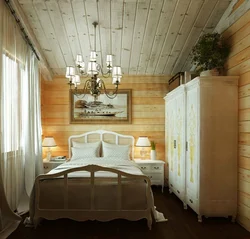 Bedroom In A House Made Of Timber Photo
