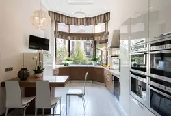 Kitchen In The Bay Window At Home Design Photo
