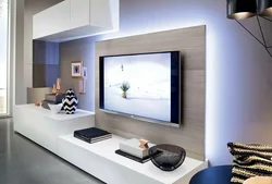 Design of the TV area in the living room photo
