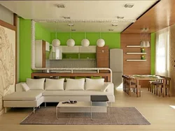 Living room combined with kitchen in your home photo