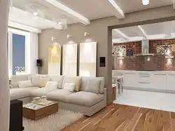 Living room combined with kitchen in your home photo