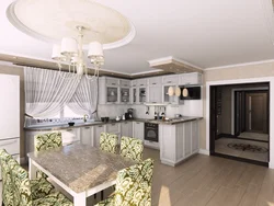 Living Room Combined With Kitchen In Your Home Photo