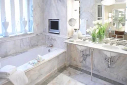 Marble Bathtub Tile Design Photo