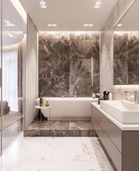 Marble bathtub tile design photo