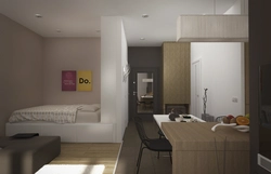 Modern design of a studio apartment with a niche