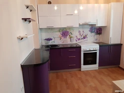 Lilac kitchens in the interior photo combination
