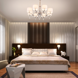 Stylish chandeliers in the bedroom photo