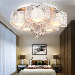 Stylish chandeliers in the bedroom photo