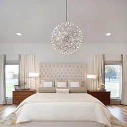 Stylish Chandeliers In The Bedroom Photo