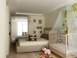 Bedroom With A Children'S Bed In One Room Photo Design