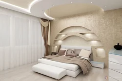 Design plasterboard ceiling bedroom photo