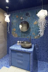 Дызайн ванны ў марскім стылі