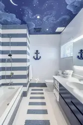 Теңіз стиліндегі ванна дизайны