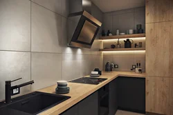 Новыя кухні без верхніх шаф фота