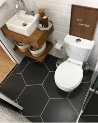 Hamam və tualetin müasir dizaynı ayrıca fotoşəkil